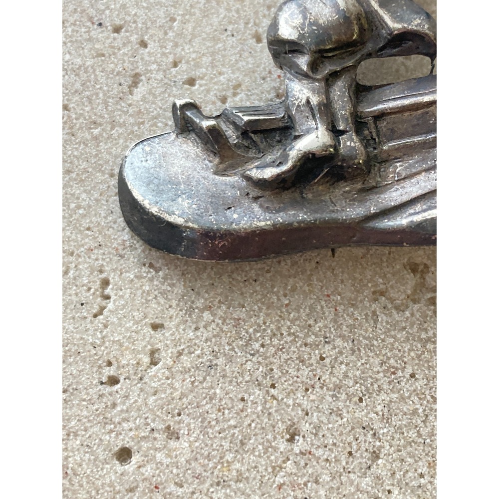 Vintage Hummel Pewter Brooch Pin 3" Letter to Santa Claus‎ 1940's Whimsical - Picture 3 of 7